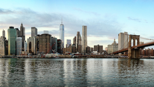 Blick auf New York über den East River