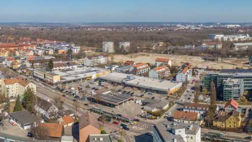 Luftaufnahme des Catella Objekts in Augsburg