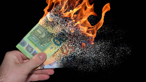 Brennende Euroscheine