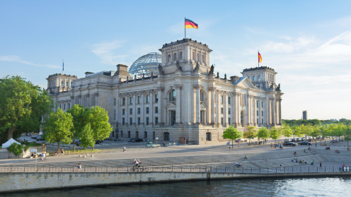 Außenaufnahme des Reichstagsgebäudes