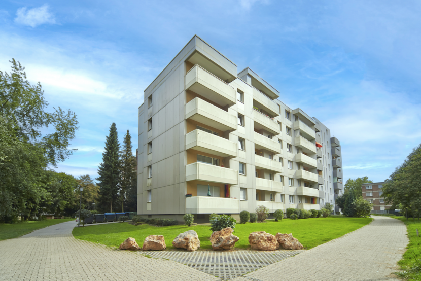 Außenaufnahme des Mehrfamilienhauses in Aachen