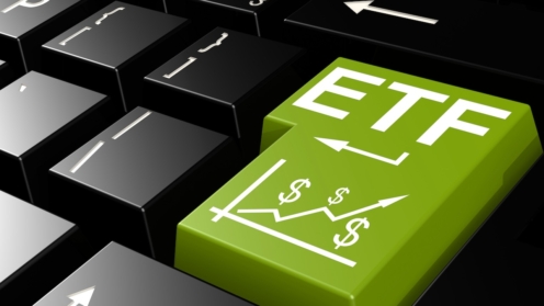 ETF-Wort auf der grünen Enter-Tastatur