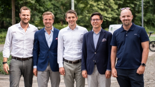 Die neue Geschäftsführung von Thinksurance (v.li.): Florian Brokamp, Christopher Leifeld, Dr. Timm Weitzel, Mathias Berg, George Bartlett.
