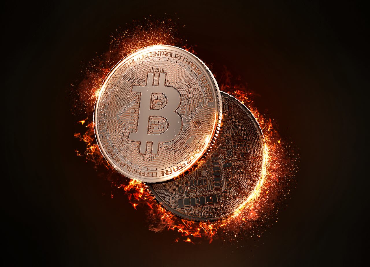 Brennender Bitcoin