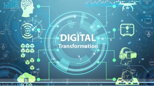 Konzept der digitalen Transformation - 3D-Rendering