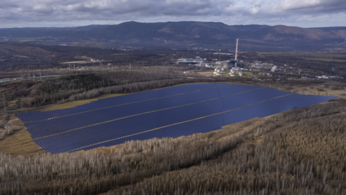 Luftaufnahme / Visualisierung eines Solarparks