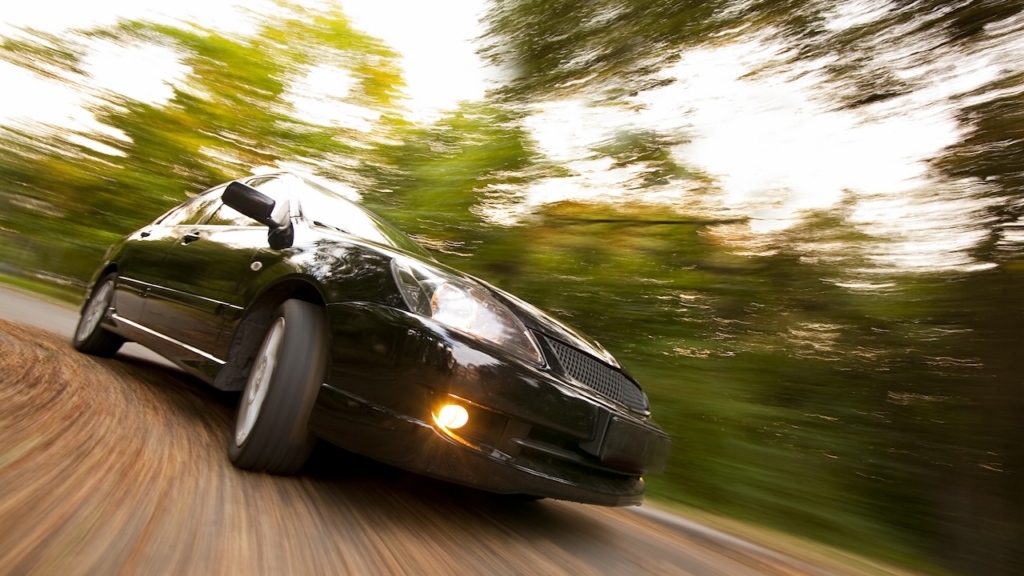 black car drifting on hight speed