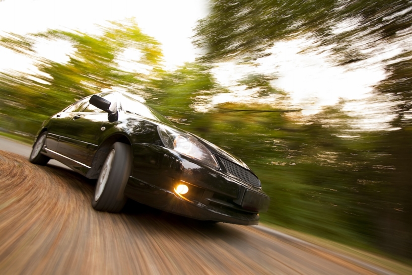 black car drifting on hight speed