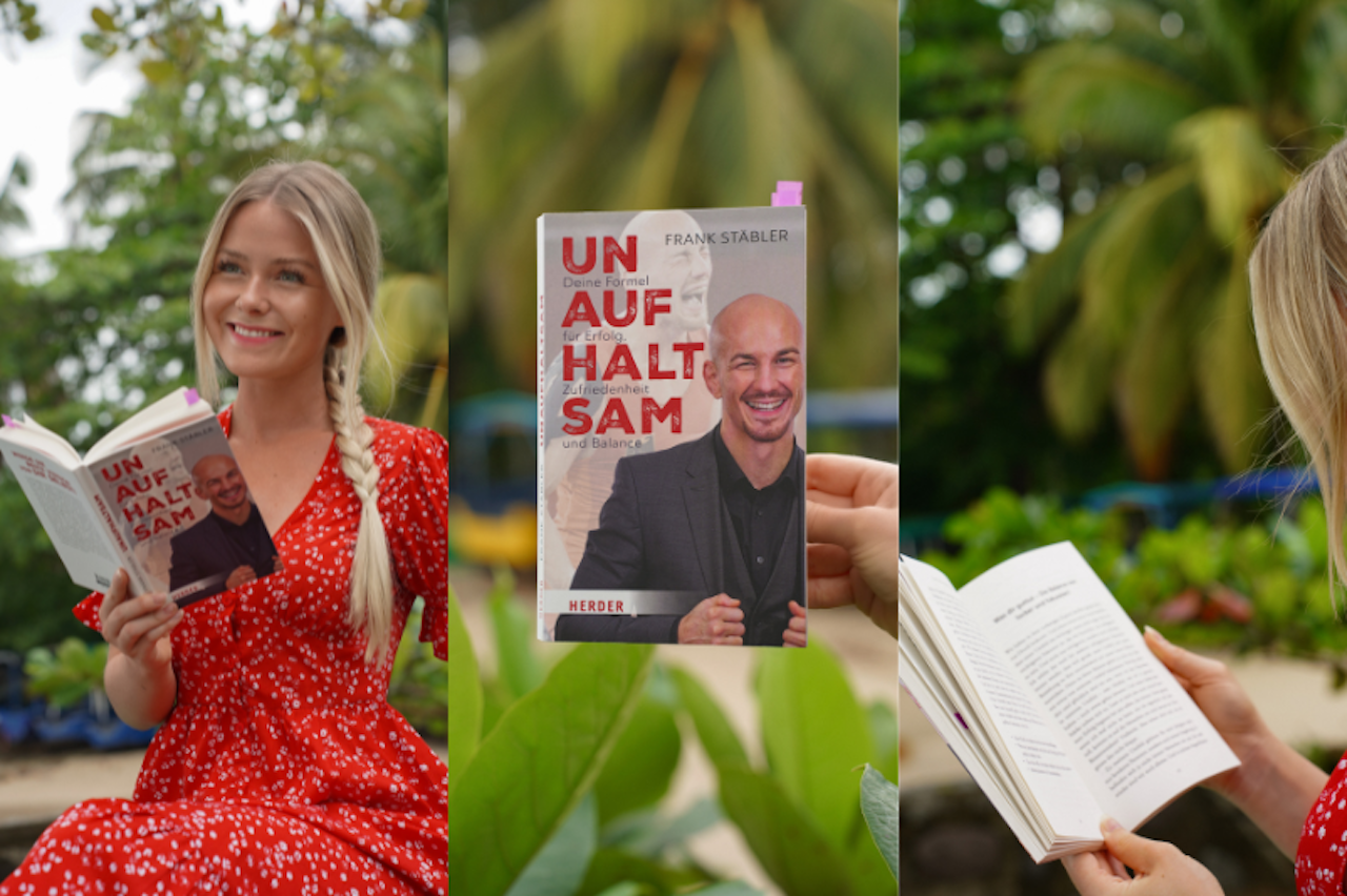 Celine Nadolny mit Buch